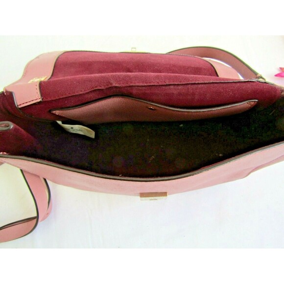 Kate Spade New York Crossbody Pink Coral Leather Bow Flap Detachable Strap - Picture 9 of 10